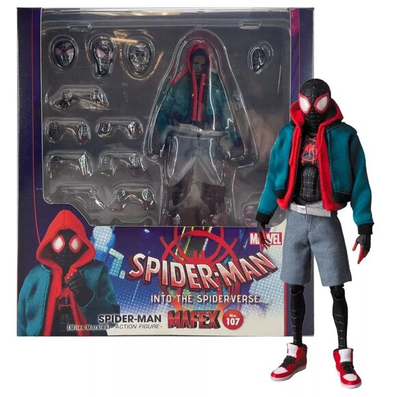 Spider-Man Action Figure Miles Morales Into The Spider Verse Toy New With Box - Picture 2 of 14
